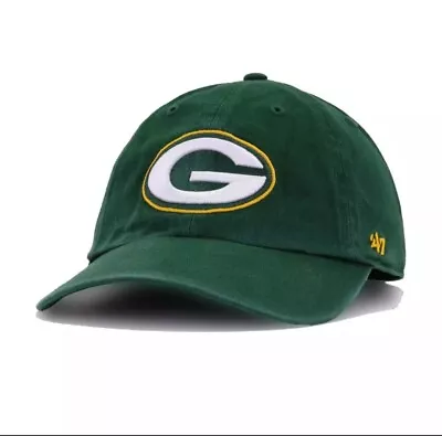 Green Bay Packers ‘47 Brand Clean Up Dark Green Adjustable Strapback Dad Hat Cap • $19.98