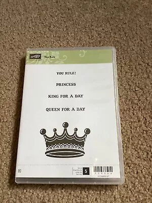 You Rule Stampin Up Unmounted Rubber Stamps Set Of 5 Princess King Queen 129264 • $4.99