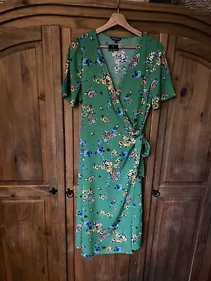 £8.99 • Buy Ladies Peacocks Wrap Over Floral Dress Size 12 Bnwt