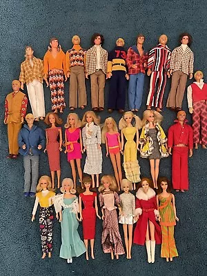 Vtg Lot Of 25 Dressed Barbie Ken PJ Stacey Twiggy Ken 60s-70s Sold AS IS • $133.50