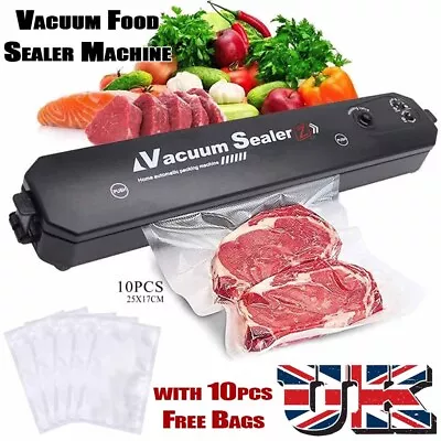 Automatic Vacuum Food Sealer Machine Dry Wet Pack Vac Sealer With 10 Storage Bag • £11.27