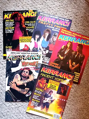 $25 • Buy Kerrang Magazine Lot Kiss Poison Megadeth Queensryche Bulletboys +
