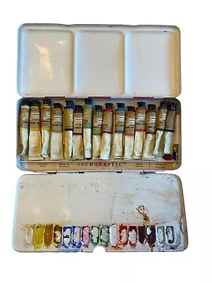 Vintage Winsor & Newton’s Scholastic Water Colour Metal Box E315 Made In England • $185