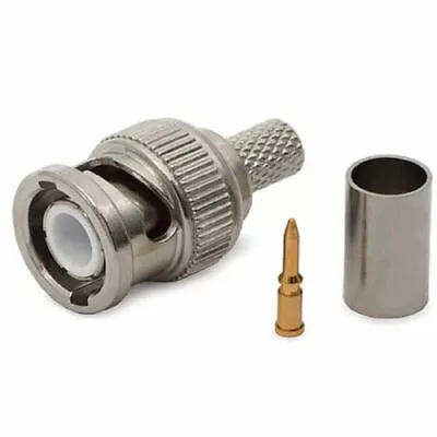 £3.32 • Buy 3 Piece BNC Crimp Connectors Pin For CCTV RG59 Shotgun Cable Gold Plated