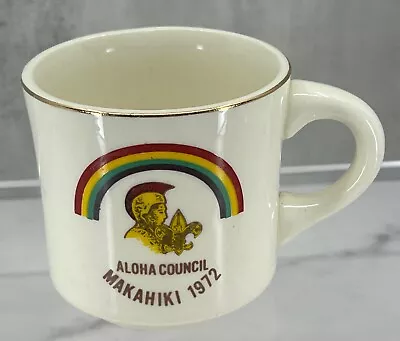 Aloha Council Makahiki 1972 Vintage Coffee Mug Boy Scouts Rainbow Aliʻi Logo HI • $50