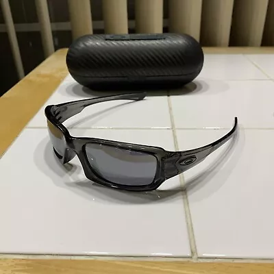 Vintage Oakley Five 03-439 Grey Smoke Plastic Rectangular Wrap 51 19 Sunglasses • $120