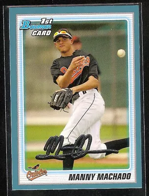 2010 1st Bowman Draft Prospects Blue Manny Machado Rookie RC #'d /399 • $34.99