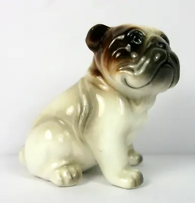 Vintage Ceramic Miniature Sitting English Bull Dog Figurine Japan 2  HA753 • $19.99