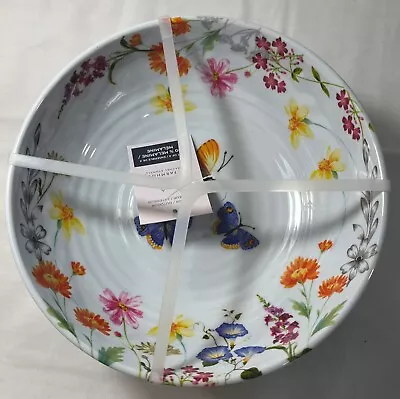 The Farmhouse By Rachel Ashwell 4 Pc Floral Butterfly MELAMINE Salad/Soup Bowls • £21.23