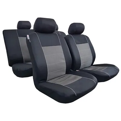 $86.89 • Buy Black Grey Car Seat Covers For Mitsubishi Triton Dual Cab MQ ML MN Univeral Fit