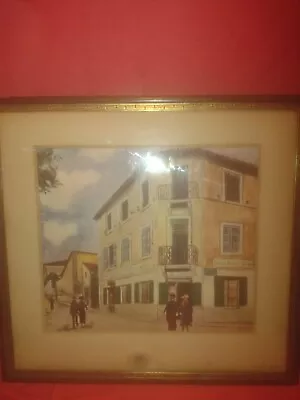 Large Lithograph Print By Maurice Utrillo.  Cafe Du Nord  • $175