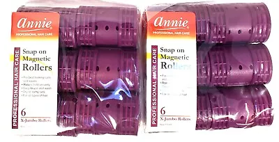 2 Pack Annie  Professional  Snap On Magnetic Rollers X-JUMBO Purple  (6CT) • $33.99