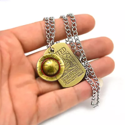 Anime One Piece Necklace Monkey D Luffy Metal Hat Wanted Pendant Dog Tag Cosplay • $6.99