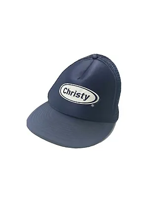 Vintage 1970s Christy Trucking Hat Cap Navy Blue Otto Retro Truckers USA Macho • $24.50
