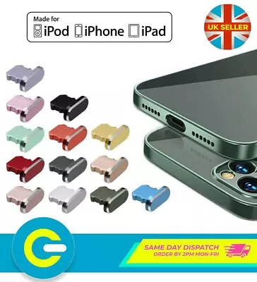 Metal Charger Port Dock Dust Cover Cap For IPhone 14 13 12 11 XS XR 8 7 6S 6 SE • £2.49