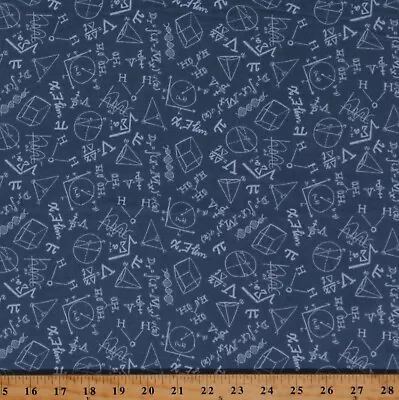 Flannel Math Science Geometry Chemistry Drawings Fabric Print By Yard D276.18 • $12.95