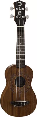 Luna UKE HONU Soprano Acoustic Ukulele W Tattoo Turtle Design • $99