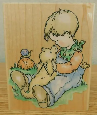 1999 Penny Black 1380K Nose To Nose Bou With Dog Wooden Rubber Stamp • $11.86