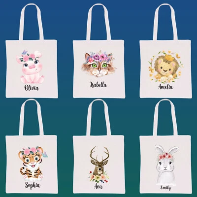 £6.99 • Buy Personalised Tote Bag Animal Print Shopping Bag Womens Graphic Gift #PR #P1 #A