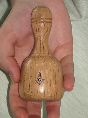 £18.99 • Buy Freemason Palm Pocket Wooden Gavel Maul  Oak All Masonic Degree Symbols Done 