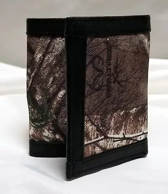 Realtree Camo Canvas And Genuine Leather Trifold Wallet With RFID Blocker • $15.99