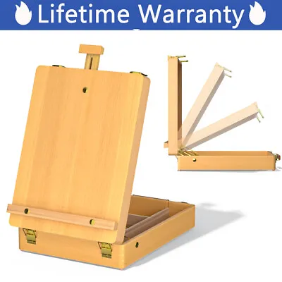 Dayplus Wooden Artist's Painting & Drawing Table Top Box Easel With Storage • £17.20