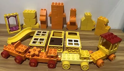 Lego Duplo Bulk Lot Mix Yellow & Orange Bricks 60 Pieces Windows Swing Slide • $35