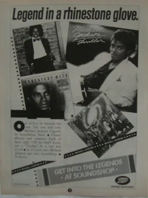 1980's MICHAEL JACKSON - LEGEND IN A RHINESTONE GLOVE -  BOOTS MUSIC ADVERT  • £3.95