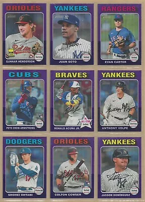 2024 Topps Heritage Hot Box Purple Chrome Refractor  - Pick Any You Want • $3.95