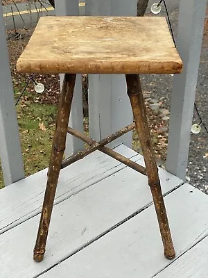 15.5  Mid-Century Modern Vintage Bamboo Rattan Square End Table Accent Decor • $75