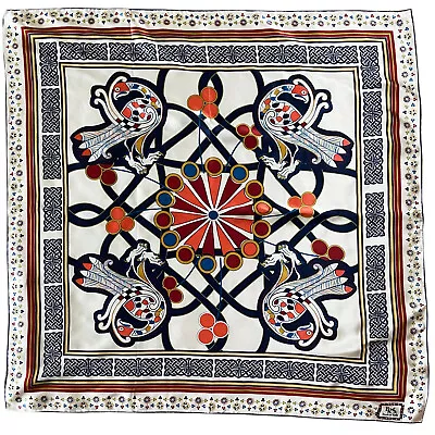 Book Of Kells Patrick Francis Ireland Peacock 100% Silk Scarf 35-Inch Square NWT • $49.99