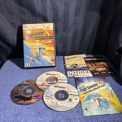 Flight Simulator X Gold Edition PC Microsoft For Windows 3 Discs See Pics    G1 • $14.99