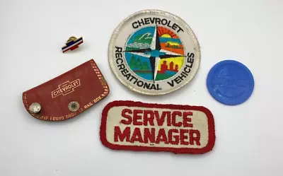 Vintage Chevy Lot Service Manager & Rec Vehicle Patch W/ Leather Key Holder • $29.95
