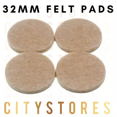 4 X 32mm Round Self Adhesive Felt Pads Protects Scratch Grey - M3417 • £2.89