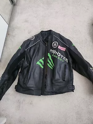MONSTER ENERGY BLACK Leather Jacket XXL • £40