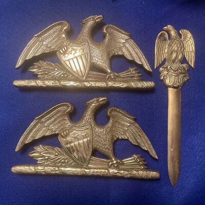 $49.52 • Buy 2 1952 Virginia Metalcrafters VA Brass Trivets Spread Eagle & Letter Opener