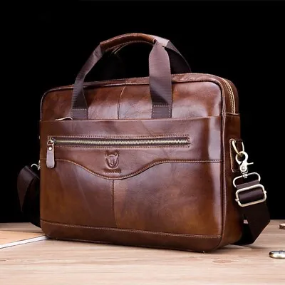 Men's Genuine Leather Briefcase Laptop Handbag Business Shoulder Messenger Bag • $40.90