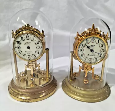 2 X Vintage Wind Up Anniversary Clock Schmid Germany 8 Day Clocks Unrestored AF • $124.50