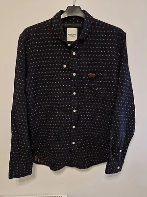  Mens MARSHALL ARTIST  Shirt Navy Blue Polka Dot Long Sleeve Size -  Medium • £9.99