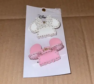 Disney BaubleBar X  Mickey & Minnie Mouse Hair Clip 2 Pack Pink White New • $18.80