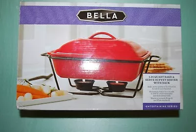 £34.89 • Buy Bella Buffet Server With Rack 1.25 Quart Red Open Box