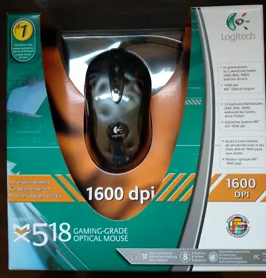 Logitech MX518 Optical Gaming Mouse - 1600 DPI - First Release - Rare! • $500