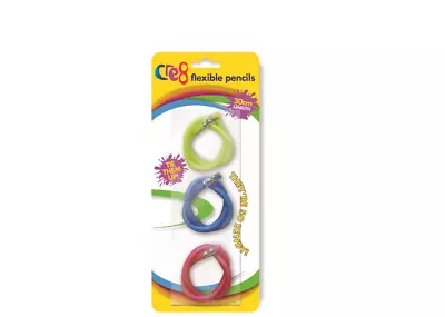 Flexible Bendy Pencils Colour Erasers Magic Bend Kids Children School Soft 3PC • £2.99