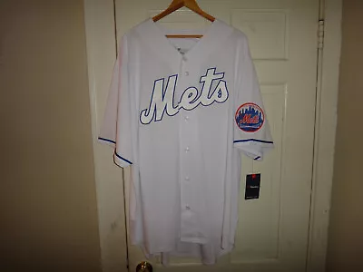 New York Mets Fanatics Men's Big Size White Short Sleeve Button-Up Jersey • $42