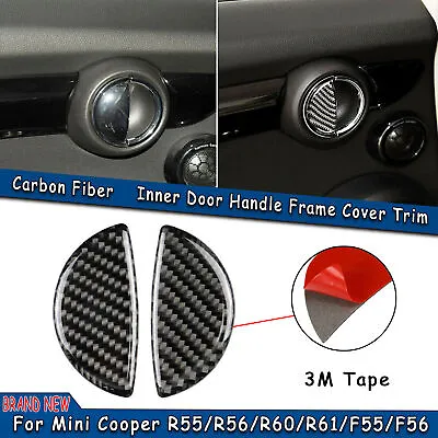 Carbon Fiber Door Handle Frame Cover Trim For Mini Cooper R55/R56/R60/R61/F55 • $10.31