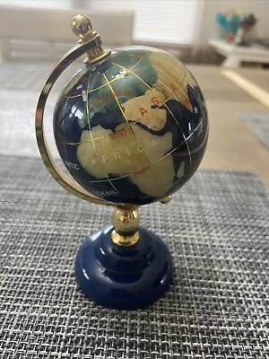 Mini Desktop Globe With Inlaid Gems Gold Base 5inch • $24.99