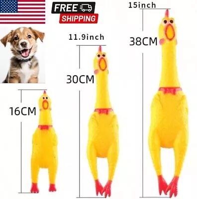 Squeeze Shrilling Screaming Rubber Chicken Pet Dog Bite Toy Squeaker Chewing Toy • $5.69