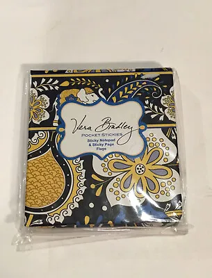 Vera Bradley Ellie Blue Pocket Sticky Notepad & Sticky Page Flags Purse Pack • $7.50