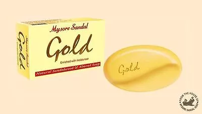 Mysore Sandal Gold Bathing Soap Almond Sandalwood Oil Moisturizer Herbal 125g • $8.71