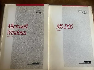 Compaq MSDOS 5 And Windows 3.1 Microsoft User Guides Bundle • £8